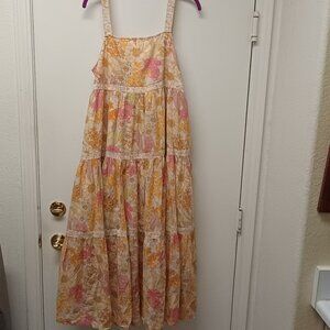 American Eagle Outfitters Floral Maxi Dress - Pink, Yellow, Cream